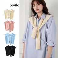 Lovito Casual Scarves Plain Knot Scarve for Women L63AD285  (White/Pink/Blue/Black)