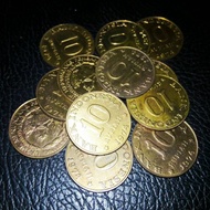 Koin 10 Rupiah Tabanas Kuningan Thn 1974 (Uang Kuno,uang mahar)