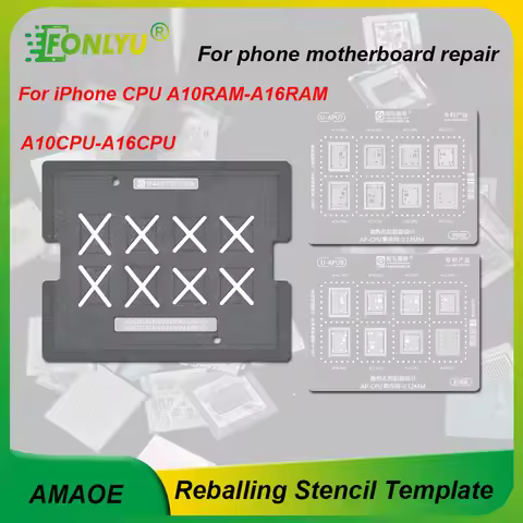AMAOE Universal RAM CPU Reballing Stencil Template Station for iPhone A10-A16 CPU RAM IC Chip Rework