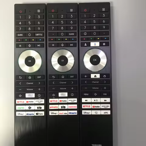 Remote controls ERF3D98T, ERF3K98T, and ERF3G98T are compatible with Toshiba smart voice TVs.