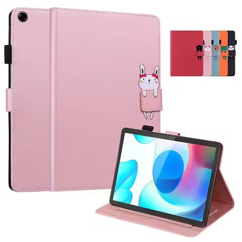 Tablet Funda For Realme Pad Case Cute Cartoon Wallet Flip Cover For Coque Realme Pad 10.4 inch Table