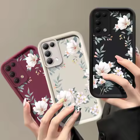 Retro Shattered Flowers Case For OPPO Reno 8 7 6 5 4 3 2 Lite Pro Plus 2F 2Z 8Z 7Z 6Z 5F 4Z Silicone