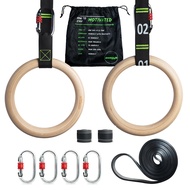 Gymnastic Rings with Adjustable Straps, 1.1" Olympic Rings, Calisthenics Rings Equipment, Gym Rings