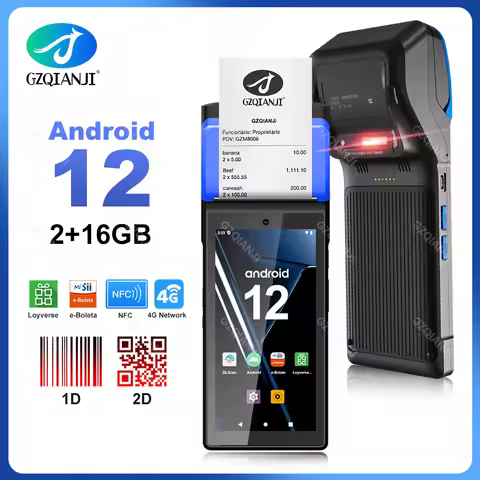 Android12 4G Wireless Wifi BT Handheld PDA POS Terminal Touch Screen Built-in 58mm Thermal Printer N