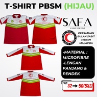 Baju Tshirt Bulan Sabit Merah Malaysia BSMM PBSM Baru Hijau Sekolah Menengah Lengan Pendek Panjang S