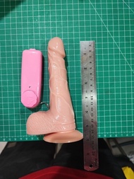 Murah! new dildo bergetar soft realistic | batang + testis sextoys masturbasi