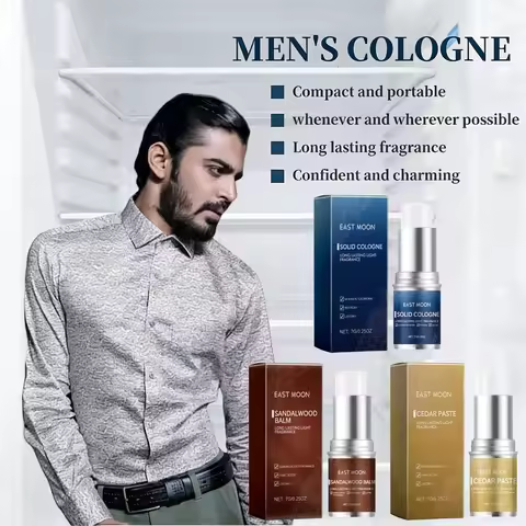 3Scents Men's Solid Cologne Lasting Fresh Cologne Pheromones Fragrance Men Deodorant Portable Woody 