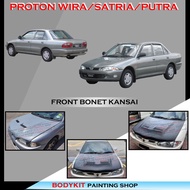 PROTON WIRA/SATRIA/PUTRA FRONT BONET KANSAI STYLE BONNET(FOR LAMPU STANDARD -MATERAIL FIBER BODYKIT