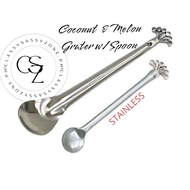 CSZ COD Stainless Coconut And Melon Grater with spoon Pangkayod