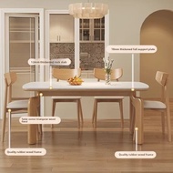 Solid Wood Rock Slab Dining Table Elephant Leg Modern Dining Table and Chairs Simple Light Luxury Ho