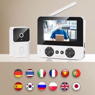 無線1080P高清門鈴｜4.3吋彩屏可視對講｜180天超長待機｜紅外夜視｜TF卡錄影