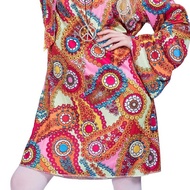 Ready ☥ Stockwomen Hippie Retro 70S Ral Dress With Headband Cosplay Costume Theme Party Dressing i