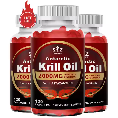 2000Mg Krill Oil Phospholipid Omega-3 EPA & DHA Phospholipids and Astaxanthin for Joint, Brain, Immu