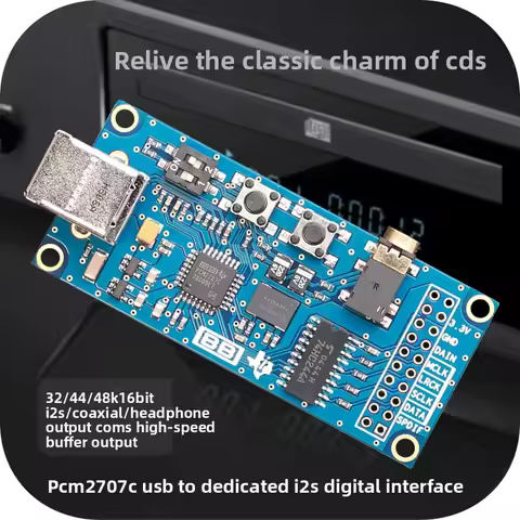 PCM2707C USB to I2S Digital Interface USB Sound Card DAC Compatible with Italian PCM2706 XMOS