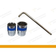 MATA Package of 3 pcs 12 Inch Socket Wrench Handles + Shock Socket Bits 17 19 22 24 mm - 22 & 24 mm