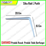 Siku Penyangga Rak Dekorasi Ruangan Putih Varian Size / Siku Rak Dinding Besi Buku L Braket Ambalan 