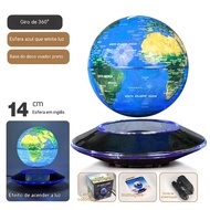H&J 6/8 inch Magnetic Levitation Glowing Globe – Floating Earth Lamp with LED | Office Desk Decor & 