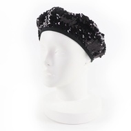 香奈兒 (CHANEL) 17C Coco Mark 貝雷帽，黑色，M 碼，法國製造，女款，成色極佳，內襯 100% 真絲，飾有亮片。