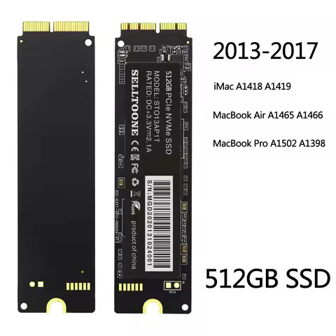 SELLTOONE 512GB SSD Solid State Disk With Tools For Macbook Air A1465 A1466 (2013-2017), MacBook Pro