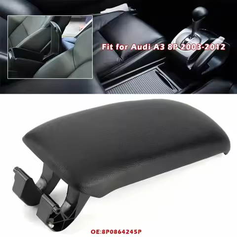 1pc For Audi A3 8P/A5 2003-2012 Leather Car Armrest Latch Cover Center Console Armrest Cover 8P08642