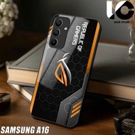 HP Casing SAMSUNG A16 Softcase SAMSUNG A16 Case Glossy Casing Shiny Glass Protector Mobile Phone Acc