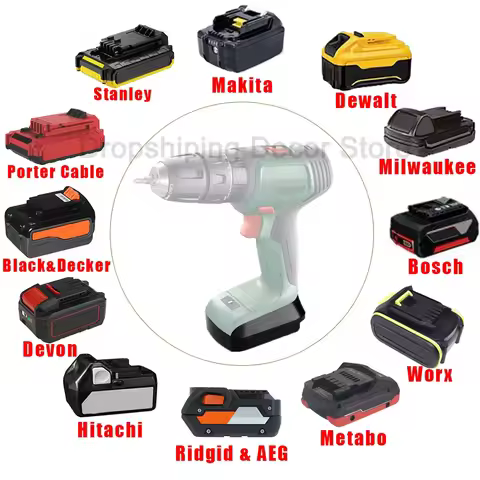 Battery Adapter for Makita/Dewalt/Milwaukee/Bosch/Worx/Kress/Ridgid/Hitachi/Devon/Stanley Li-ion Bat