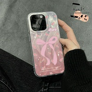 Case For iphone 7 8 7Plus 8Plus X XS XR 11 12 13 14 15 16 Pink Flower Ribbon Feather Case Hardcase C