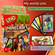 uno card uno card Matt UNO UNO Minecraft Happy Solitaire Genuine Board Game Adult Casual Party Multi