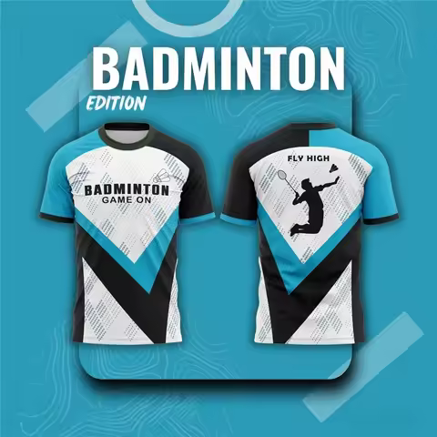 2025 New Design Badminton T Shirt Men's Clothing 3D Print Badminton Top Custom Name Number Summer Ou