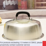 LP-8 NEW💎Steamer Lid High Cover Stainless Steel Household Lid Reinforced Pot Lid Tripod Cover Iron Pot Lid Wok Iron Pot