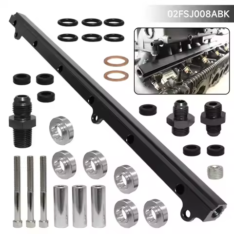 Black High Flow Injector Fuel Rail For Toyota Soarer Supra MK III Crown 1JZ 1JZGTE 2.5L Engine 86-92