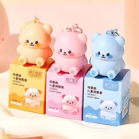 Children's Little Bear Lip Balm Moisturizing Anti-cracking Anti-peeling Baby Lip Balm Gentle Non Irr