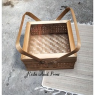 R25 Bamboo smoke food container 25cm & 20cm & 30cm transparent mica box | Bamboo gift box | Diamond 