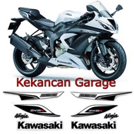 Striping sticker kawasaki Zx 636 ZX-6R White Black ( Good Quality)