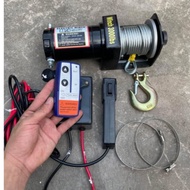 Electric winch 12v 3000lbs with remote control, pulling capacity of 1,500kg to pull vehicles and pul
