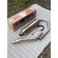 Original dst racing trioval 4inch full system exhaust for 150cc sport motorbike, 50mm inlet, full st
