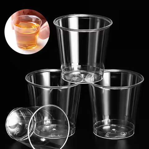 50PCS Mini Clear Plastic Disposable Party Shot Glasses Jelly Cups Tumblers Birthday Kitchen Accessor
