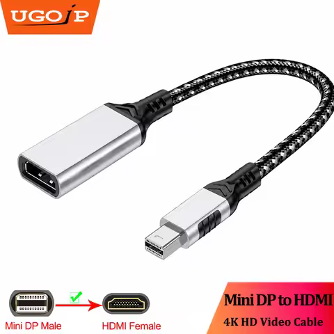 UGOjP Mini DisplayPort to HDMI Adapter Cable 4K Mini DP to HDMI Female Cable Thunderbolt 2 to HDMI C