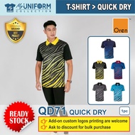 [Original Brand] Oren Sport QD71 Unisex Quick Dry Collar Sublimation Polo Shirt / Corporate T-Shirt 