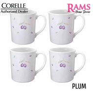Corelle 4 Pcs Vitrelle Tempered Glass Porcelain Mug Set / Drink Mug / Set Gelas Kaca - Plum