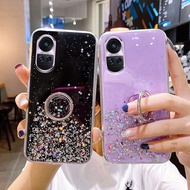 Phone Case OPPO Reno10 Reno10 Pro Reno 10 Pro+ 5G 2023 Glitter Starry Sequins Design with Bracket Holder Transparent Soft Casing OPPO Reno 10 Pro 5G Shockproof Case