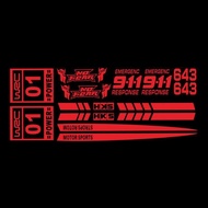 Electric Vehicle Motorcycle Decal Set Racing Pull Flower 911 Set Stickers Transformers Waistline Sti
