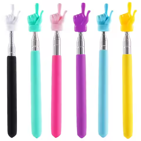 Retractable Teacher Pointer Finger Design StainlessSteel Telescopic School Teaching Pointer Stick Te