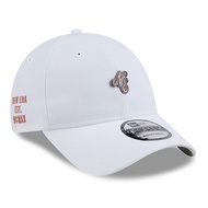 NE Script Metal Bronze Badge White 9FORTY Unstructured Adjustable Cap