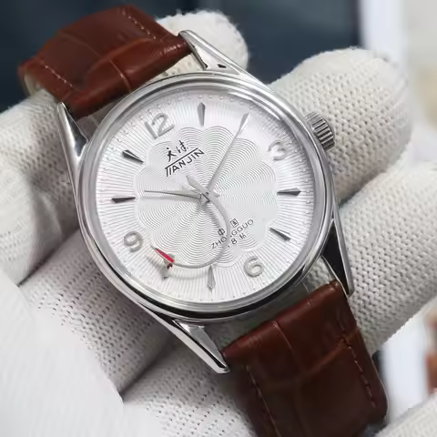 Tianjin Mechanical Watch Men's Manual Winding Watch shanbghai 8120 Movement 38MM Stainless Steel Wat
