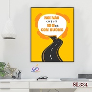 Motivational slogan painting for office decoration - Where there is a will, there is a way - v2 - SL