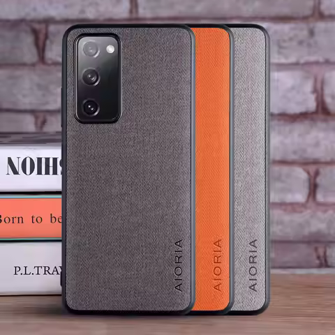 Case for Samsung Galaxy S20 FE coque Luxury textile Leather skin soft TPU hard cover for samsung s20