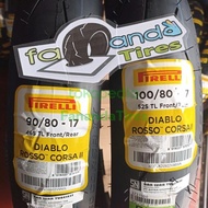 ! PAKET BAN PIRELLI DIABLO ROSSO CORSA 2 90/80 &amp; 100/80 RING 17 -