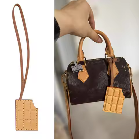 Genuine Leather Chocolate Bag Pendant For LV Handbag Ornament Keychain Decoration Holder Gift Bag Ch