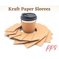 Kraft Paper Sleeves *fit for 8oz/12oz/16oz Coffee Cup 100pcs/50pcs